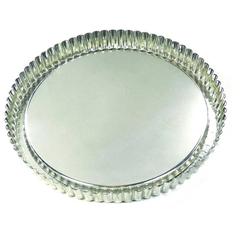Moule à Tarte renversée cannelé en fer blanc 28 cm - GOBEL