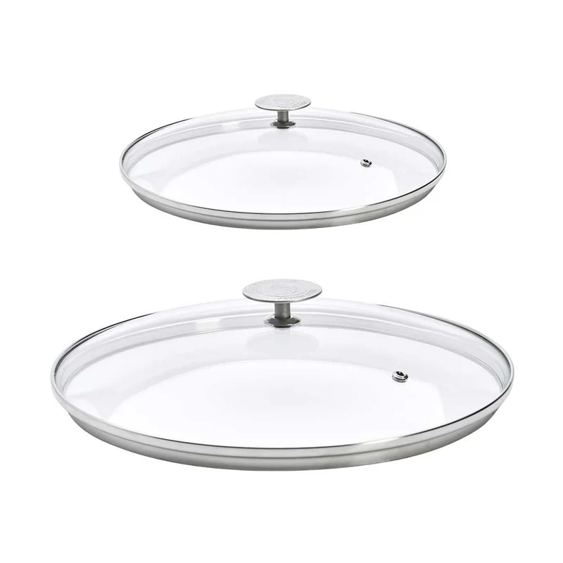 Lot 2 Couvercles en verre avec Pontet inox - DE BUYER