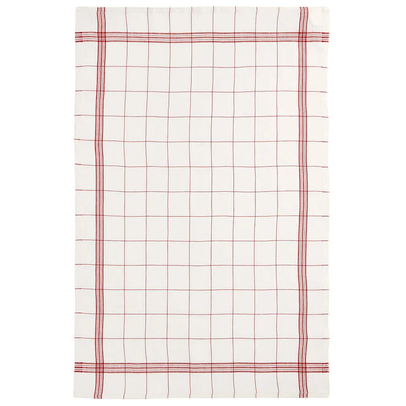 Torchon Bistrot en lin 51 x 80 cm Rouge - Charvet Editions