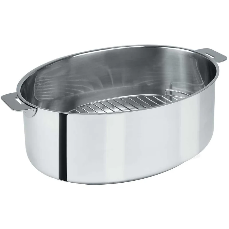 Faitout Ovale avec grille Mutine Poignée Amovible - CRISTEL