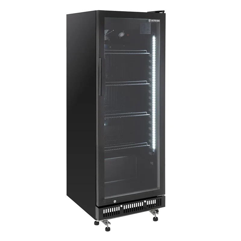 Armoire à boissons GKS-230, volume utile 230 litres, 4 clayettes réglables, éclairage intérieur, verrouillable, noir