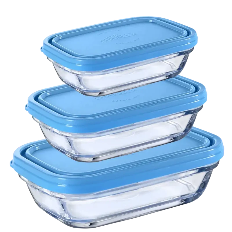 Lot de 3 boites conservation verre rectangulaires Freshbox - DURALEX