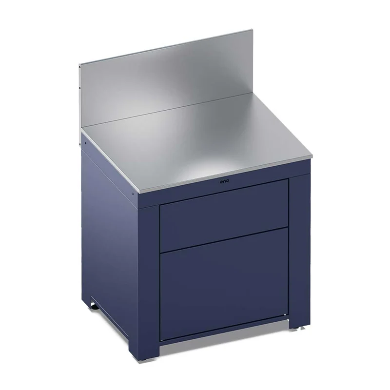 Module Plan de Travail 80 cm avec Tiroir Bleu Navy - ENO