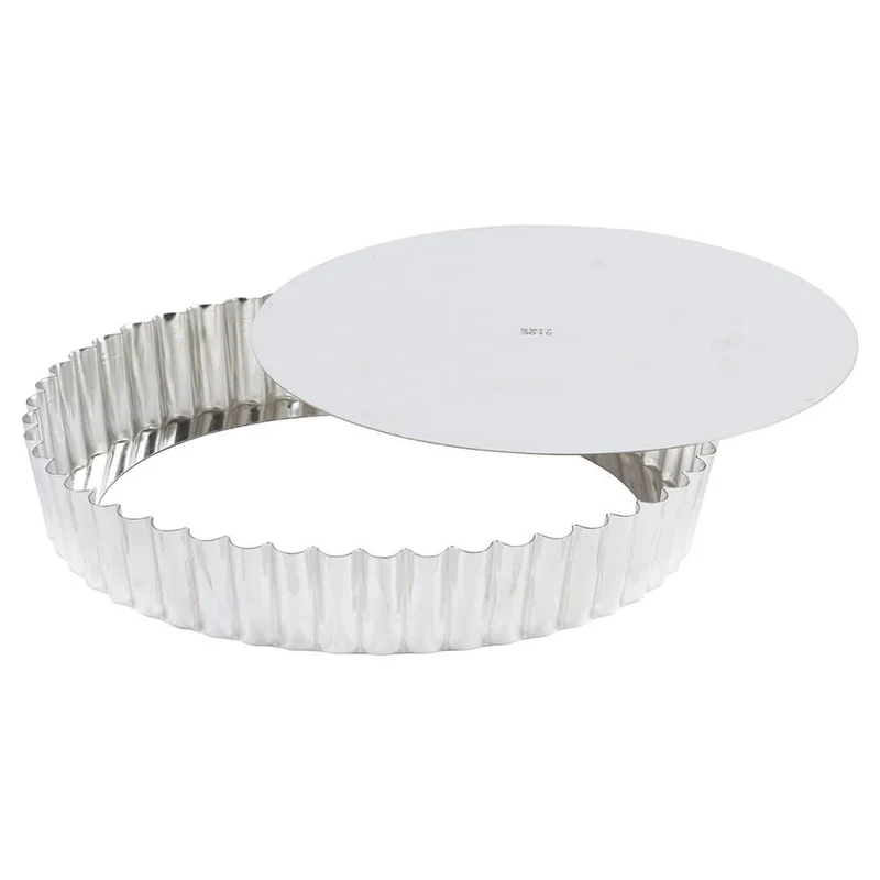 Tourtière ronde cannelée en fer blanc 28 cm - GOBEL