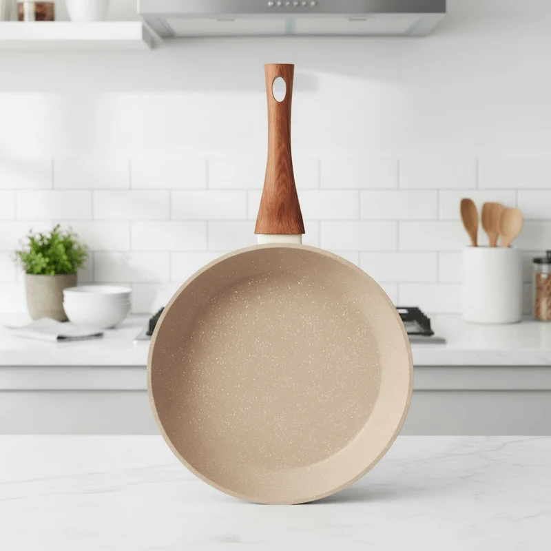 Granite Non-Stick Pancake and Fried Egg Pan with Wood-Look Handle