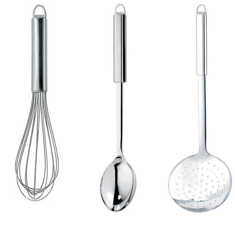 Lot de spatules et fouet inox - CRISTEL
