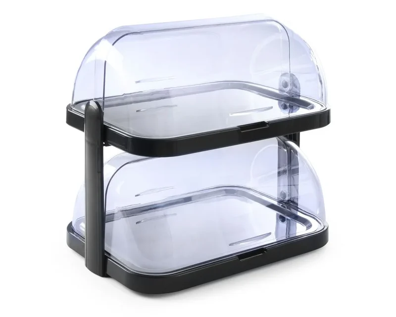 Vitrine réfrigérante Hendi à couvercles enroulables, double, gris foncé