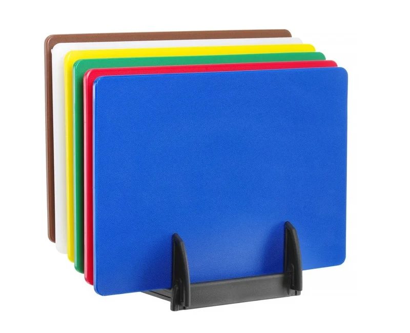 Set de 6 planches à découper HACCP avec support, HENDI, 6 pcs, 450x300mm