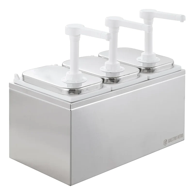 Distributeur de sauces - 3 x 2 litres - Pompe doseuse PP