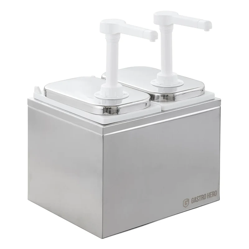 Distributeur de sauces - 2 x 2 litres - Pompe doseuse PP