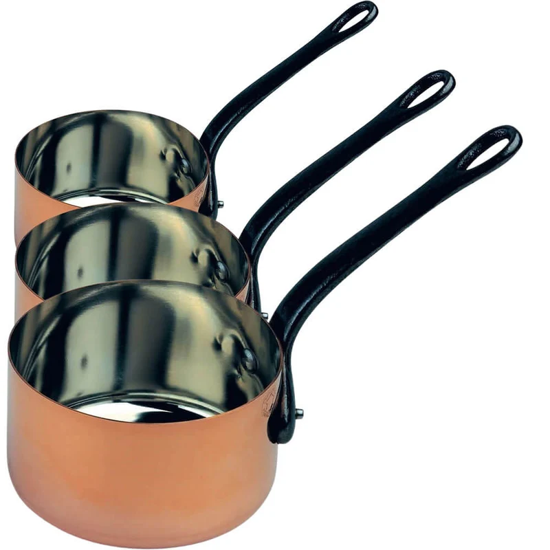 Lot de 3 casseroles Cuivre étamé Tous Feux - BAUMALU