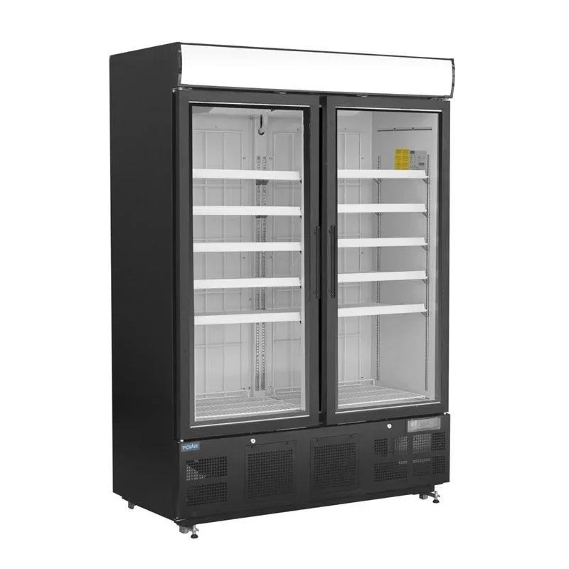 Armoire de congélation Polar Série G 920 Litres avec porte vitrée, noir
