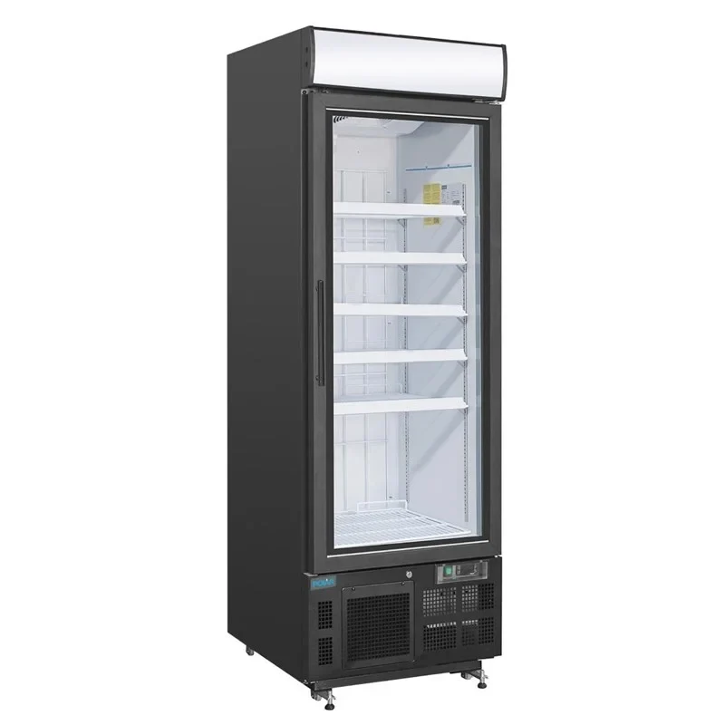 Armoire de congélation Polar Série G 412 Litres avec porte vitrée, noire