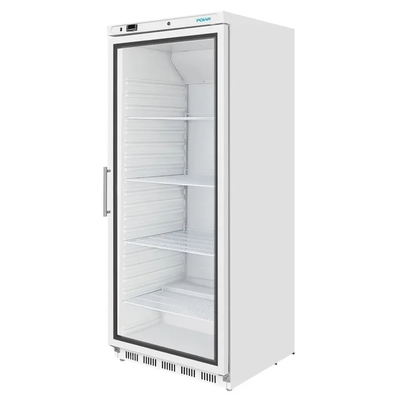 Armoire réfrigérée Polar Série C 600 Litres avec porte vitrée, blanche