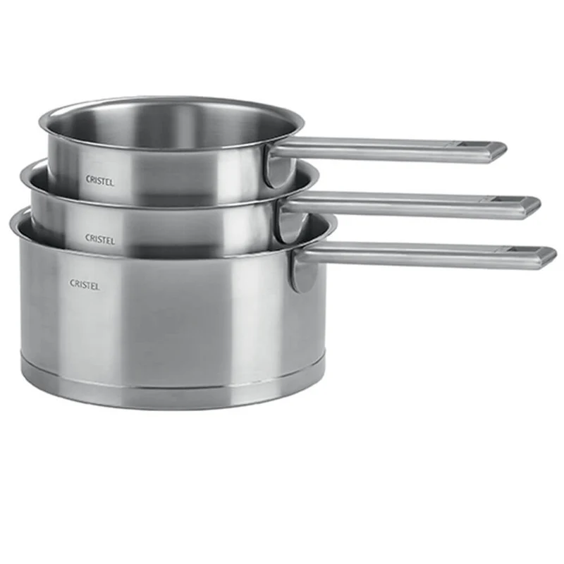 Lot de 3 Casseroles Strate poignée fixe - CRISTEL