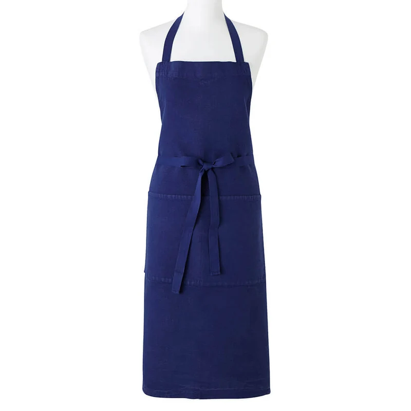 Tablier Coton Lin Bricoleur Bleu 102 x 92 cm - Charvet Editions