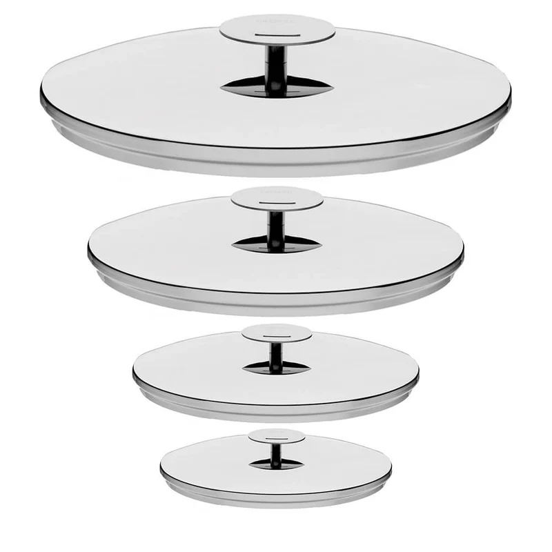 Lot de 4 Couvercles inox Graphite - CRISTEL