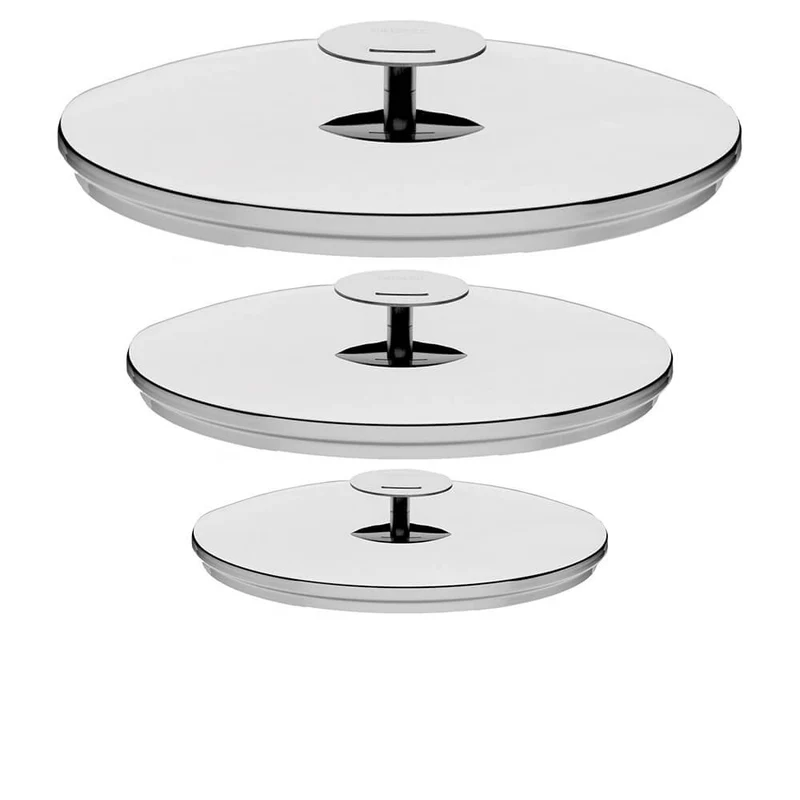 Lot de 3 Couvercles inox Graphite - CRISTEL