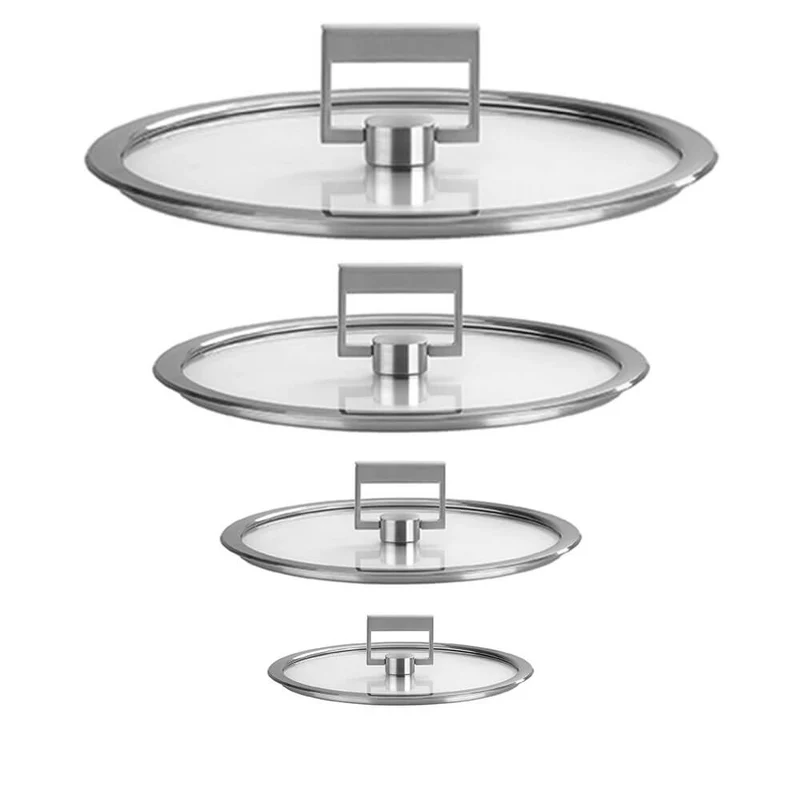 Lot de 4 Couvercles plat Strate poignée fixe - CRISTEL