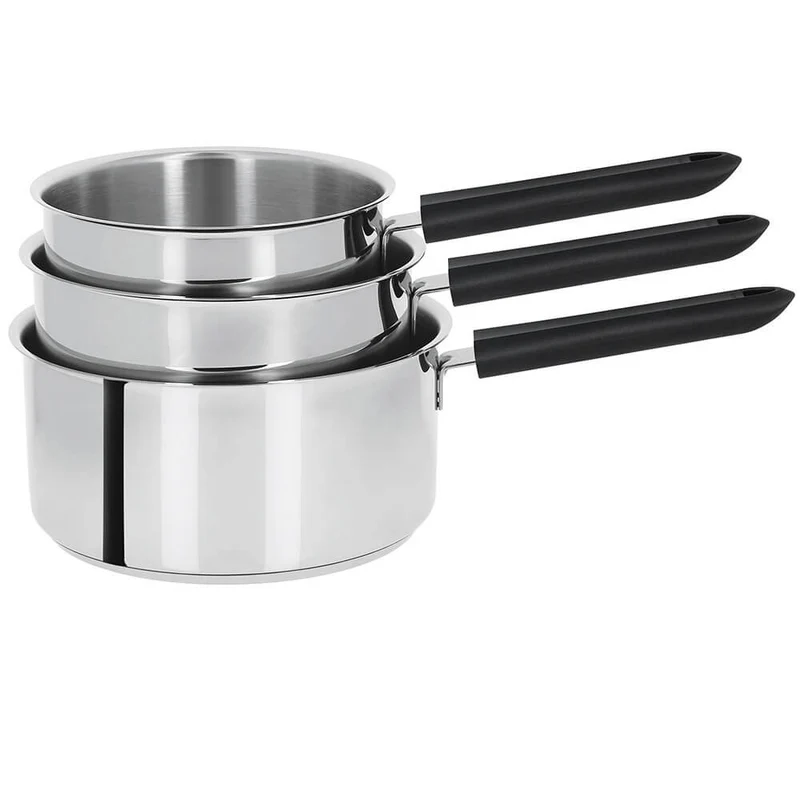 Lot de 3 Casseroles Inox Mutine - CRISTEL