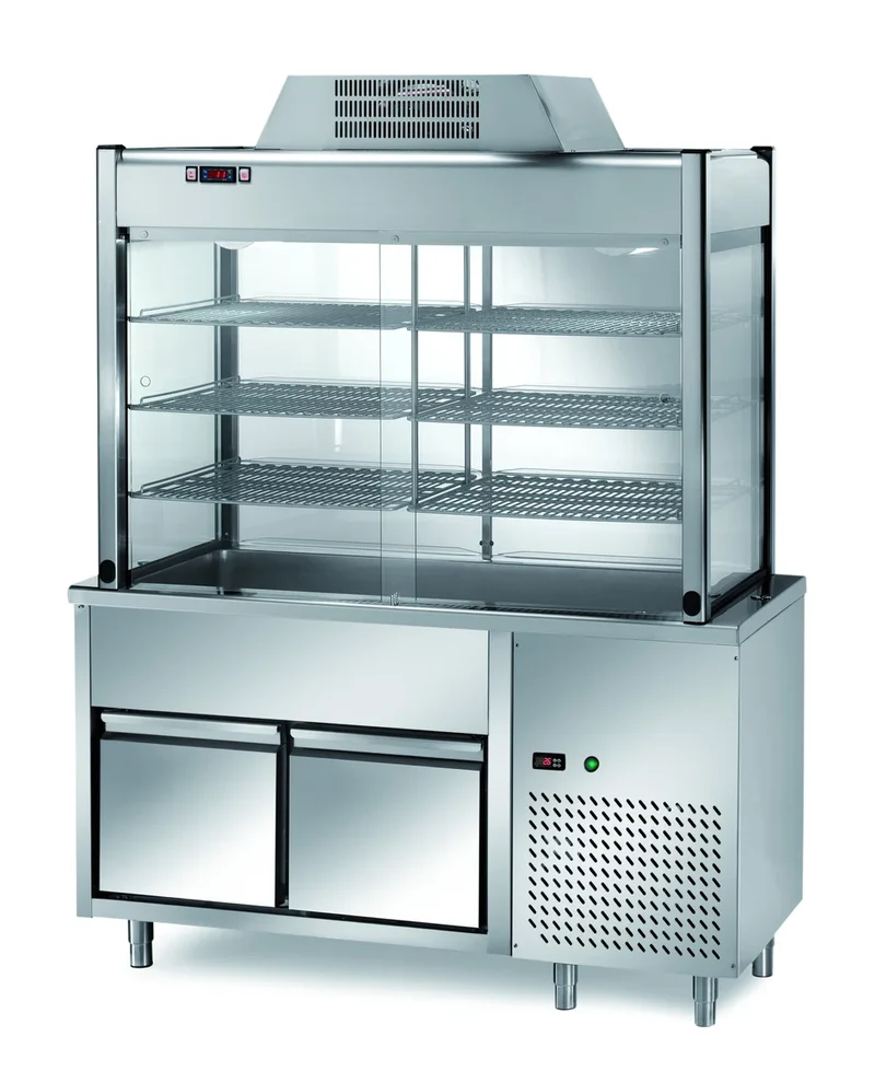 Vitrine réfrigérée en libre-service PROFI avec deux tiroirs 1500x700x2000 - 4x GN 1/1