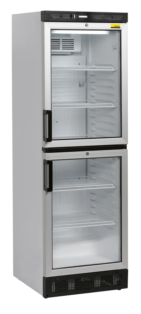Armoire réfrigérée professionnelle NordCap KU 380 2G avec 2 portes vitrées avec poignée