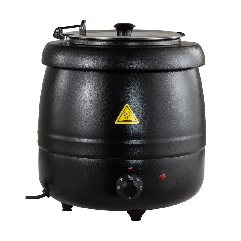 Marmite à soupe ECO noire, 10 litres, jusqu’à 95 °C, récipient intérieur amovible en inox