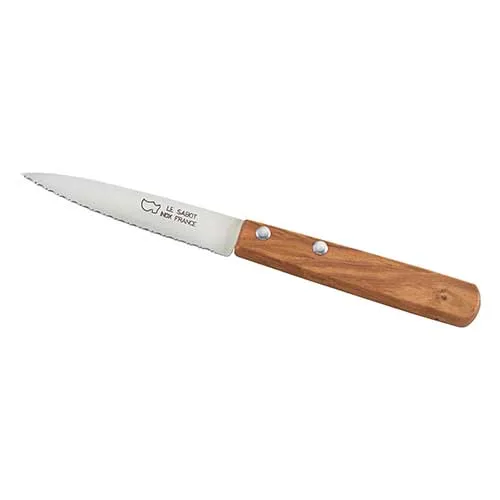 Couteau d'Office Lame crantée ou couteau tomate Manche en Bois - Au Sabot