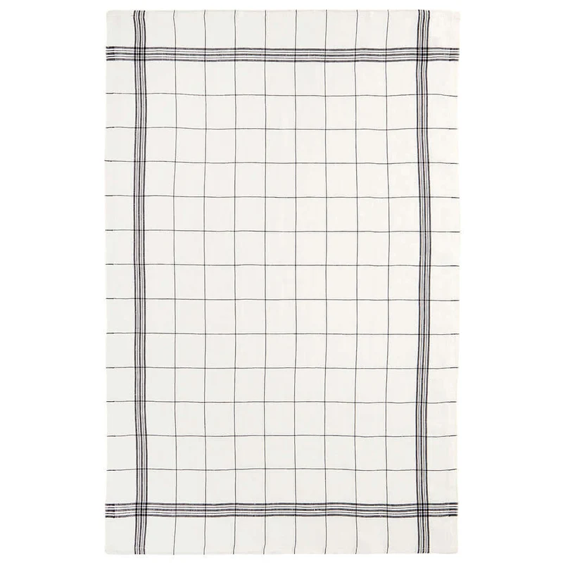 Torchon Bistrot en lin 51 x 80 cm Noir - Charvet Editions