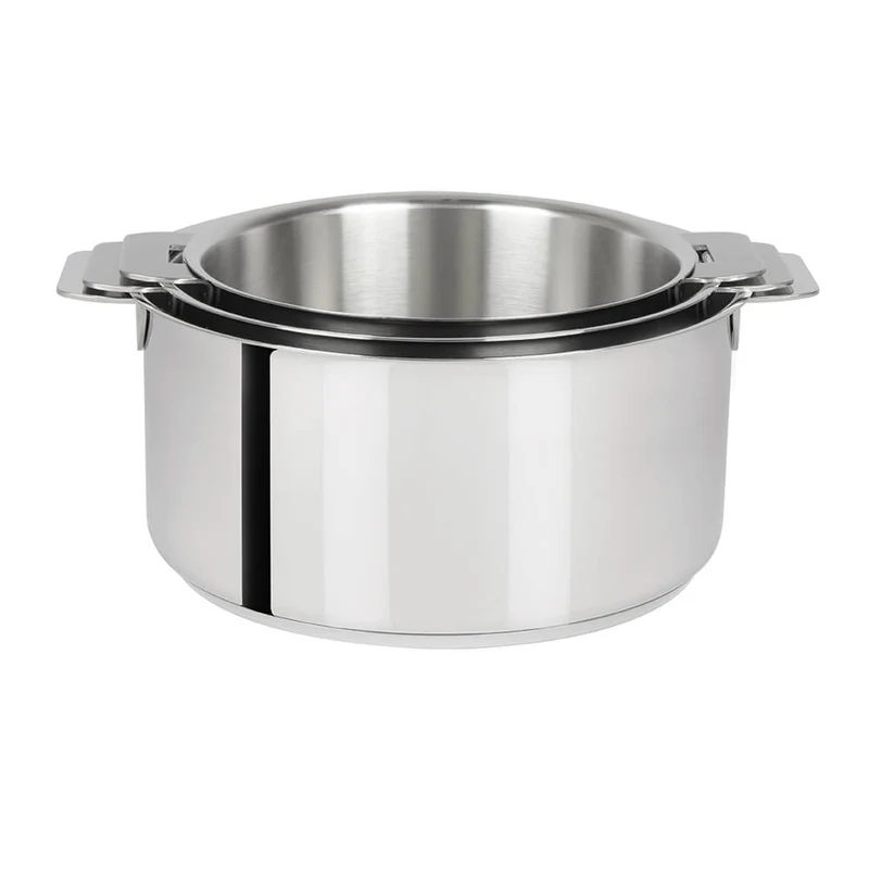 Lot de 3 Casseroles inox Mutine poignée amovible - CRISTEL