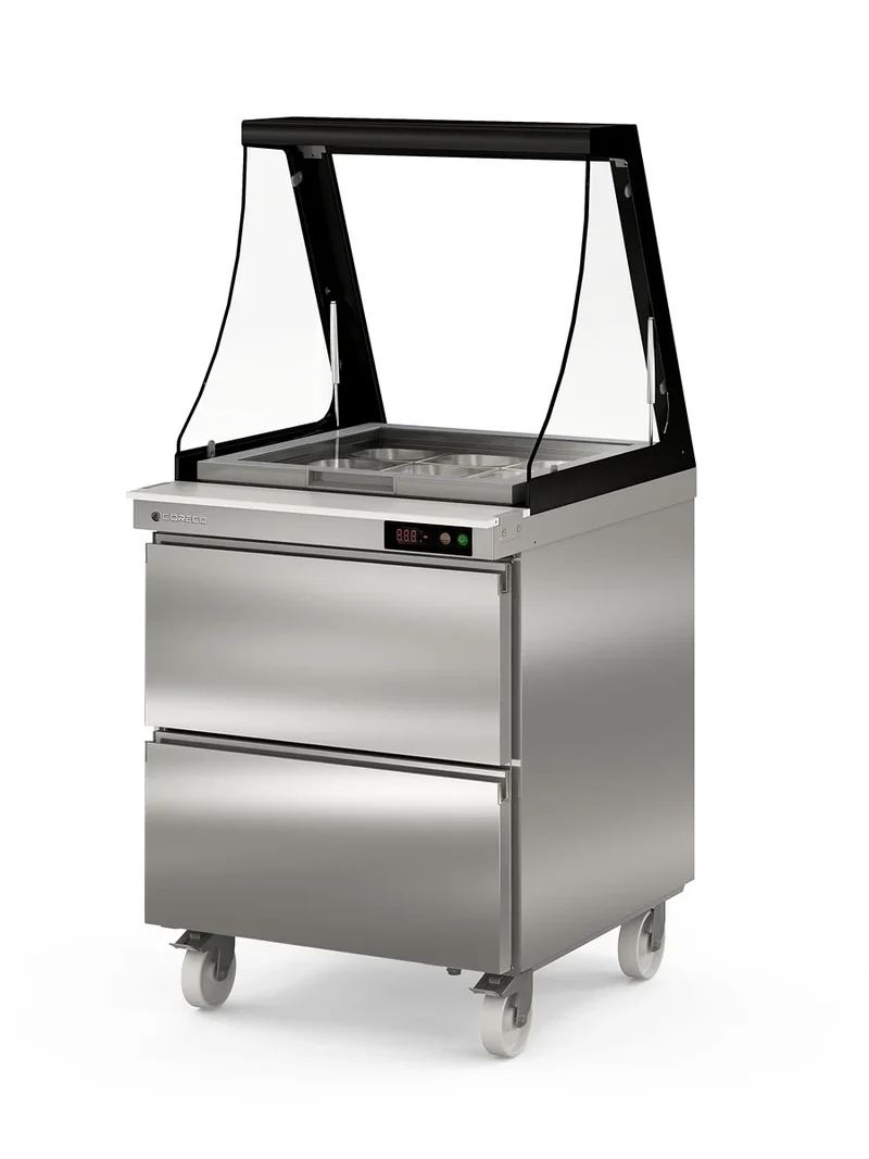 Coreco Saladette US Range 700 - 0/2 avec rehausse vitrée