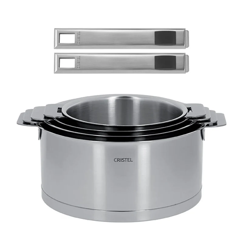 Lot de 4 Casseroles STRATE + 2 poignées STRATE amovibles OFFERTES - CRISTEL