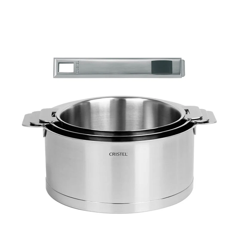 Lot de 3 Casseroles STRATE poignée STRATE amovible OFFERTE - CRISTEL