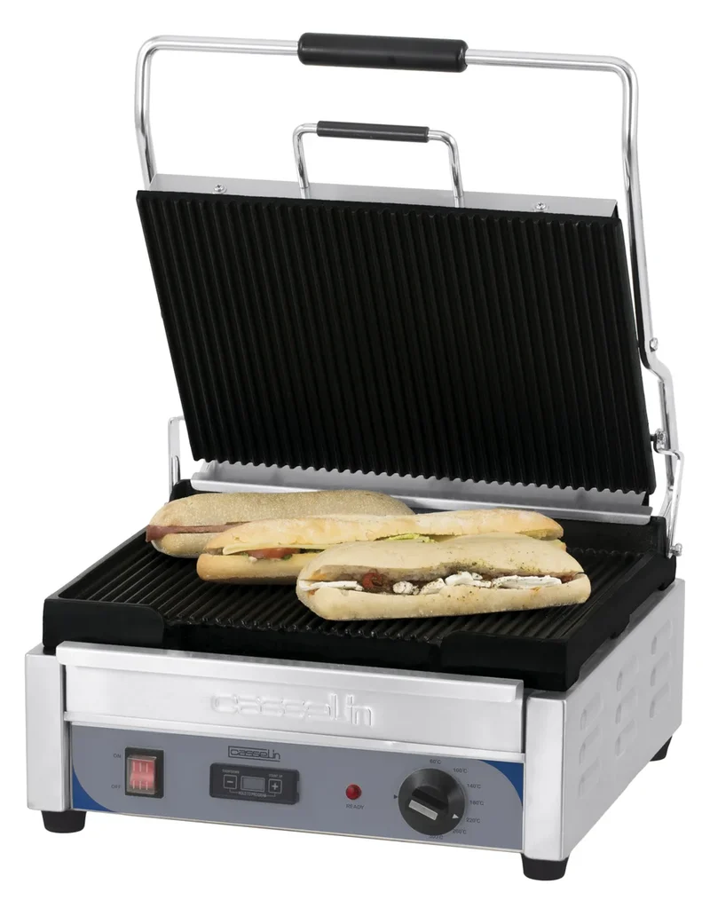 Grill à contact / grill à panini Grand Premium rainuré - Rainuré avec minuteur