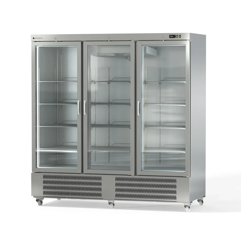 Armoire de congélation en acier inoxydable Coreco US Range 2200 avec portes vitrées