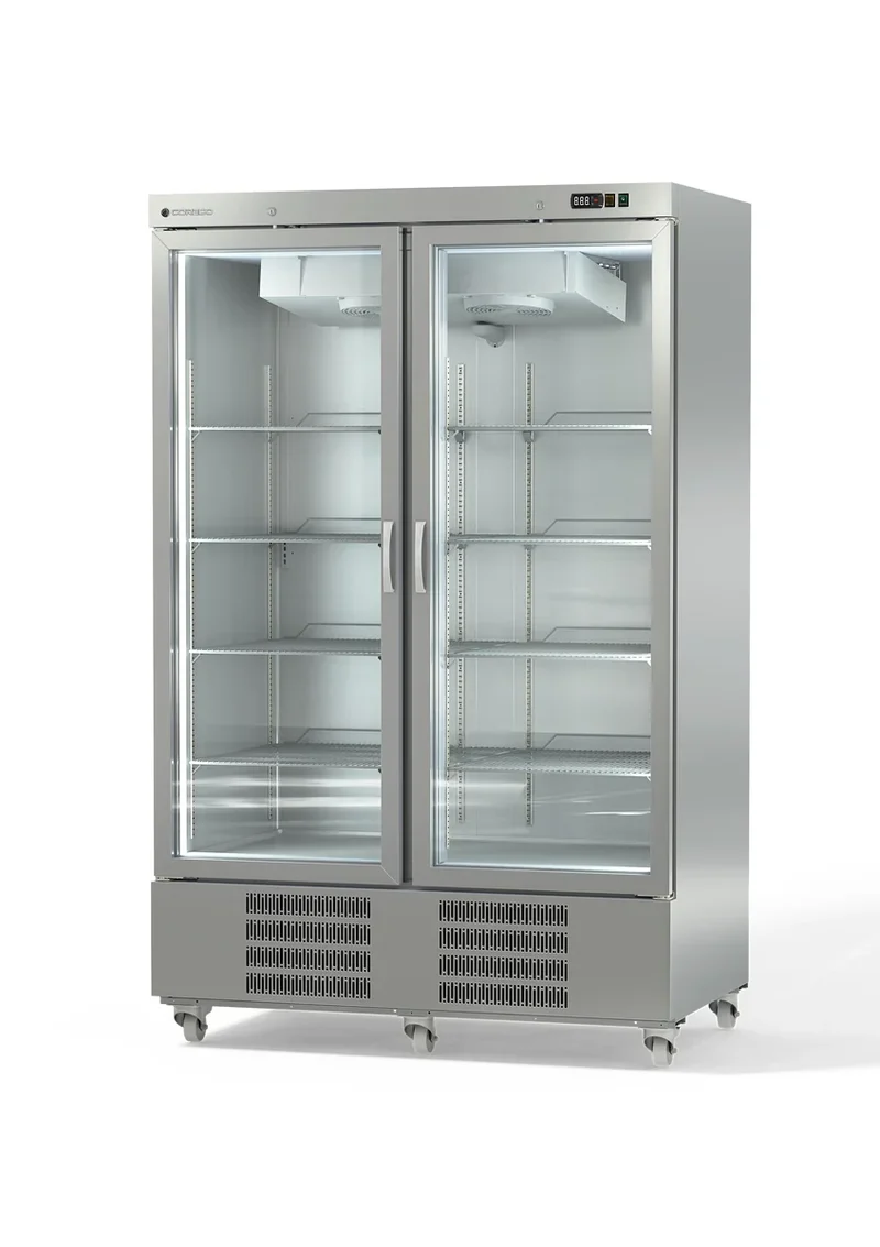 Armoire de congélation en acier inoxydable Coreco US Range 1400 avec portes vitrées