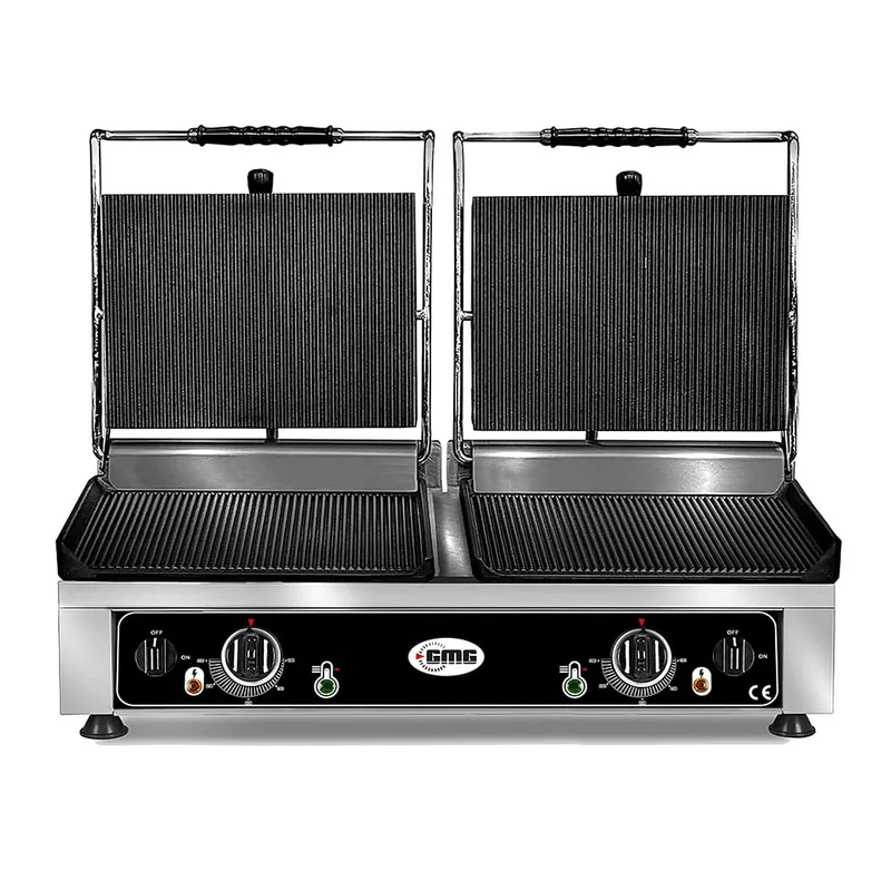 GMG grill à contact / grill à panini KG2735DE 2 x 36x27 rainuré