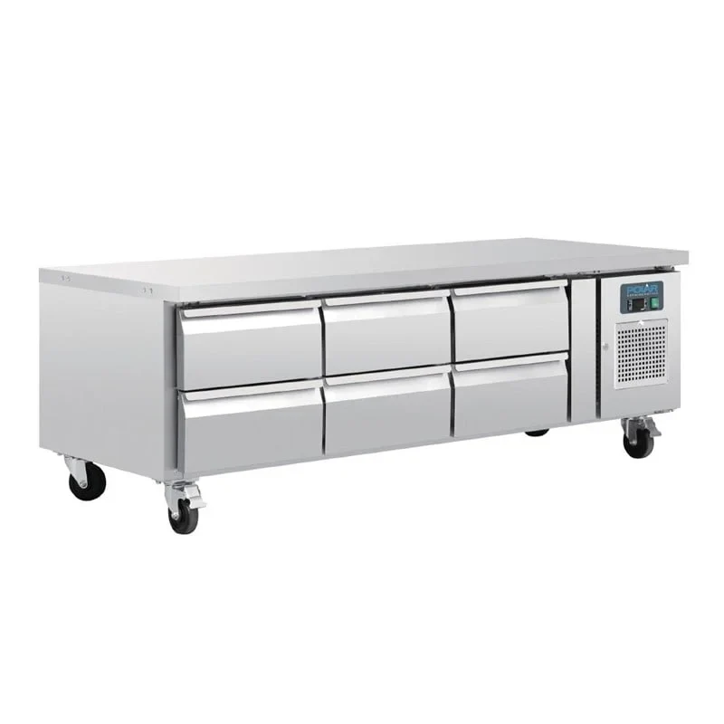 Table réfrigérée GN Polar Série U avec 6 tiroirs 317L