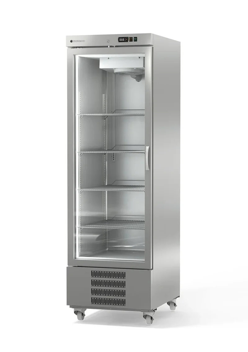 Armoire réfrigérée en acier inoxydable Coreco US Range 650 avec porte vitrée