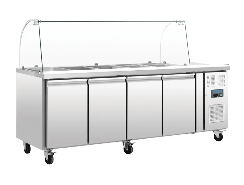 Saladette Polar 4 portes avec capot en verre