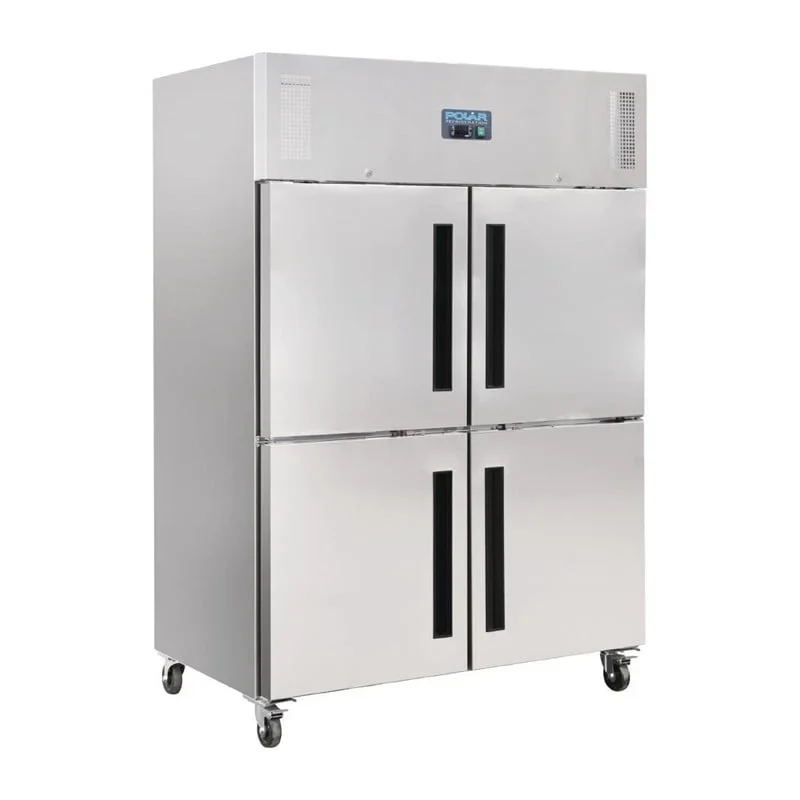 Armoire de congélation Polar Série G en acier inoxydable avec portes divisées 1200L