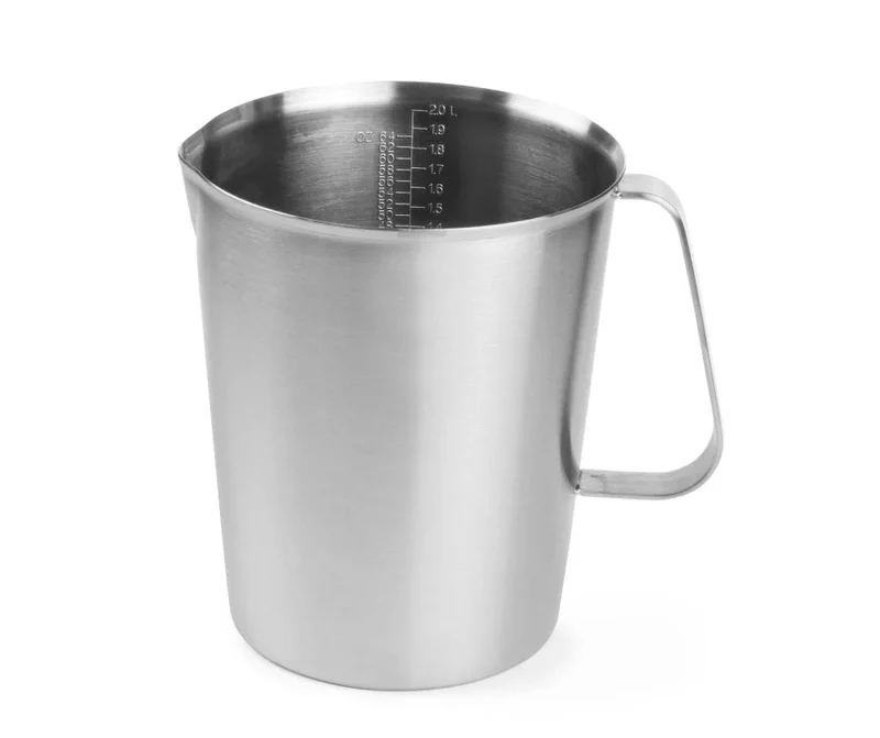 Verre doseur en acier inoxydable, capacité 2,0 litres