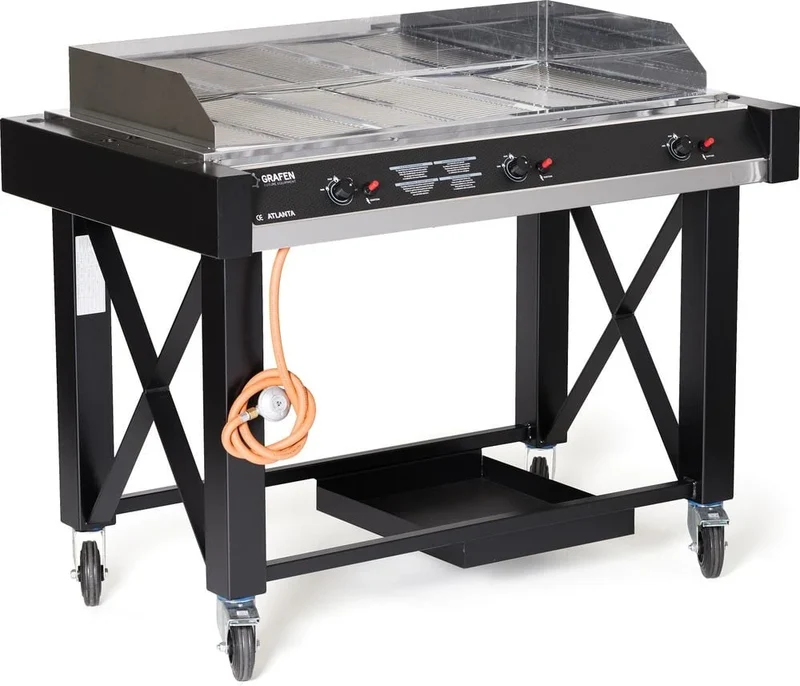 Hendi grill à gaz Atlanta, noir, 13 kW, 1285x770x(H)917 mm