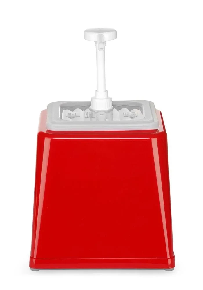 Distributeur de sauces à pompe Hendi, 2,5L, blanc, 230x210x(H)250mm