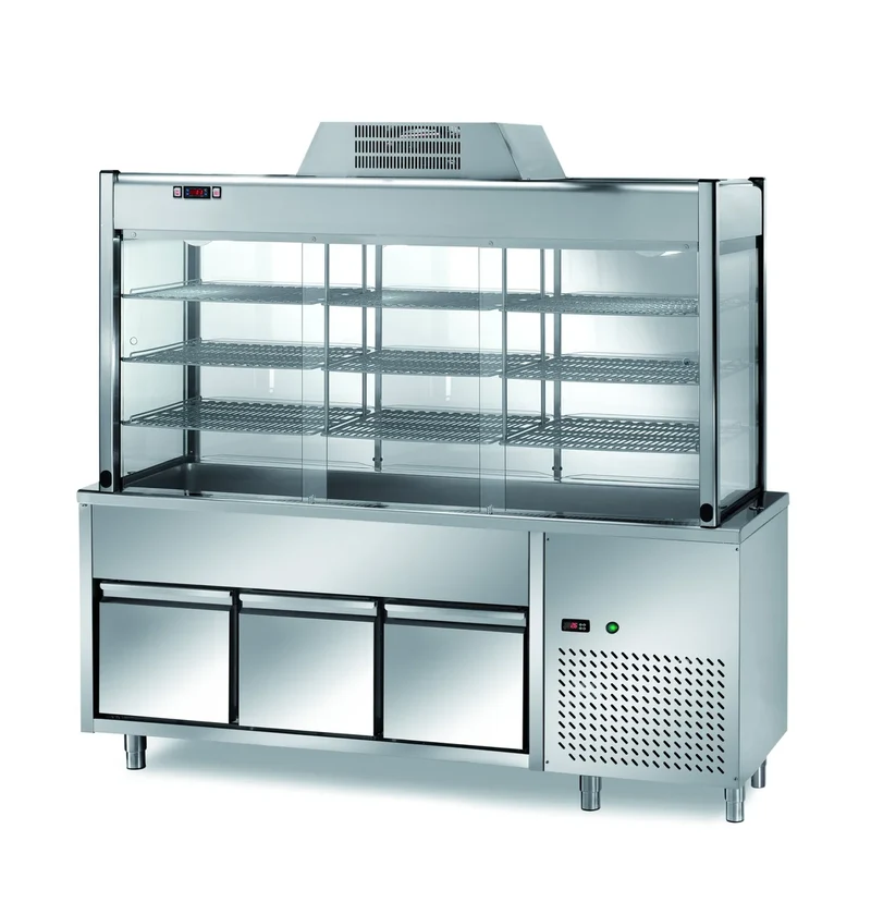 Vitrine réfrigérée en libre-service PROFI avec deux tiroirs 2000x700x2000 - 5x GN 1/1
