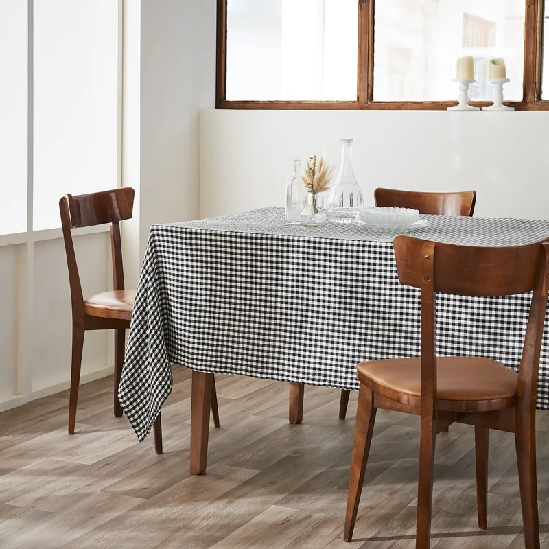 Nappe rectangle 150 x 350 cm Gaze de coton tissée teinte VICKIE Truffe