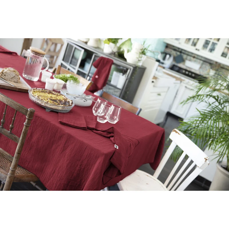 Nappe rectangle 150 x 250 cm GAÏA Lie de vin