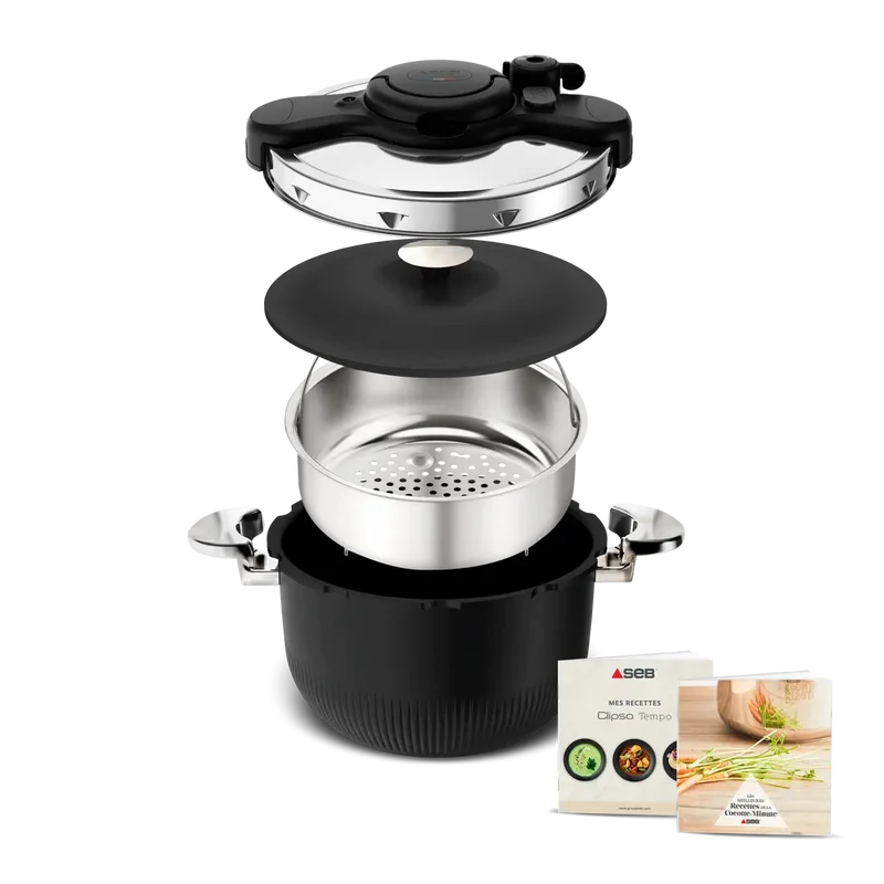 SEB Tempo Autocuiseur 6l Inox Noir