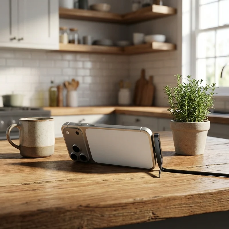 Usb-C to Cable with Integrated Folding Phone Stand and 240w Fast Charging