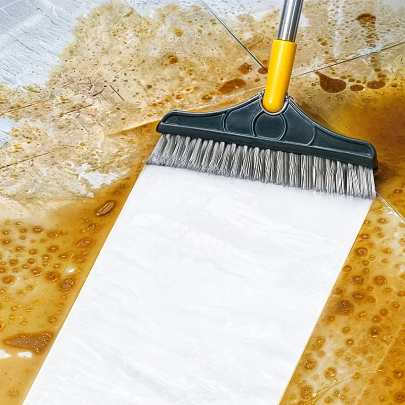 Floor Scrubbing Brush with Rotating Head and Scraper